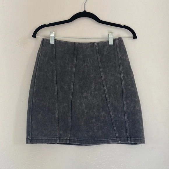 She + Sky Dresses & Skirts - She + Sky Gray Acid Wash High Waisted Corduroy Mini Skirt